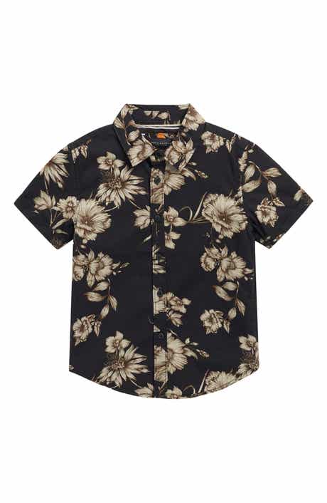 DENIM AND FLOWER Kids' Tropical Peached Poplin Button-Up Shirt