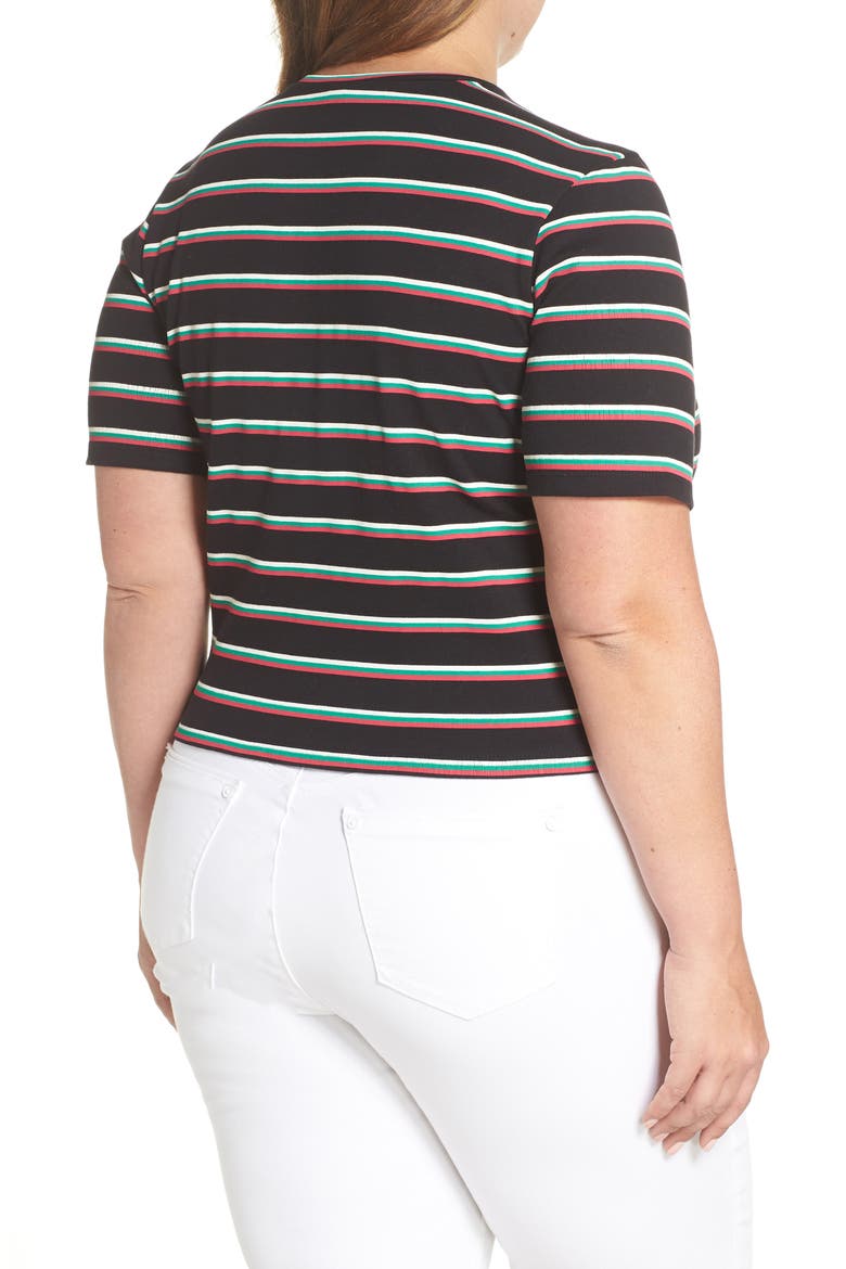 Stripe Crop Tee, Alternate, color, BLACK ALDER STRIPE
