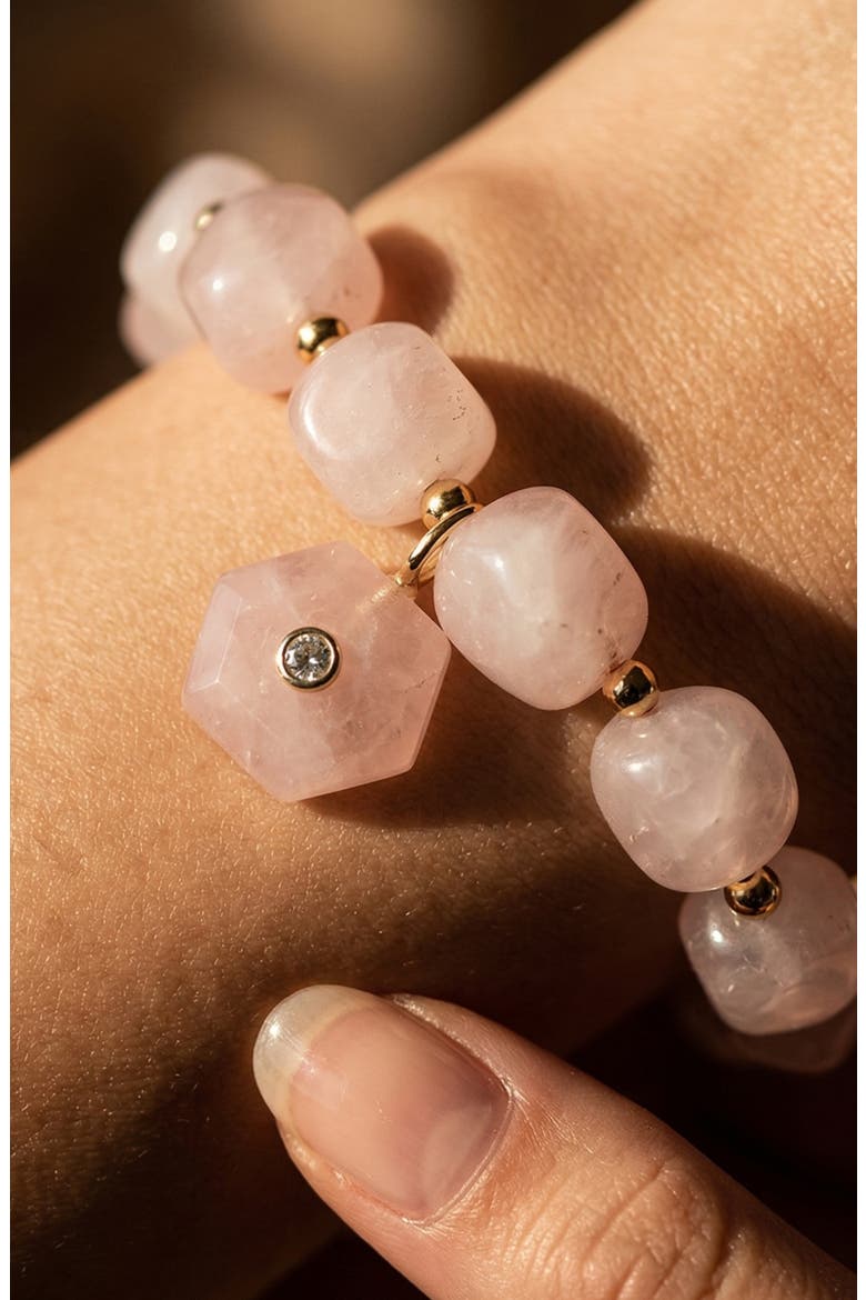 Single Love Stretch Bracelet, Alternate, color, PINK