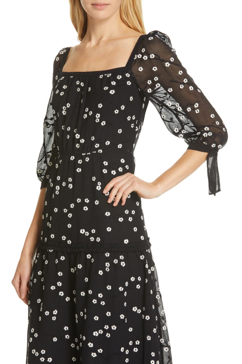 Allessandra Midi Dress, Alternate, color, BLACK COMBO