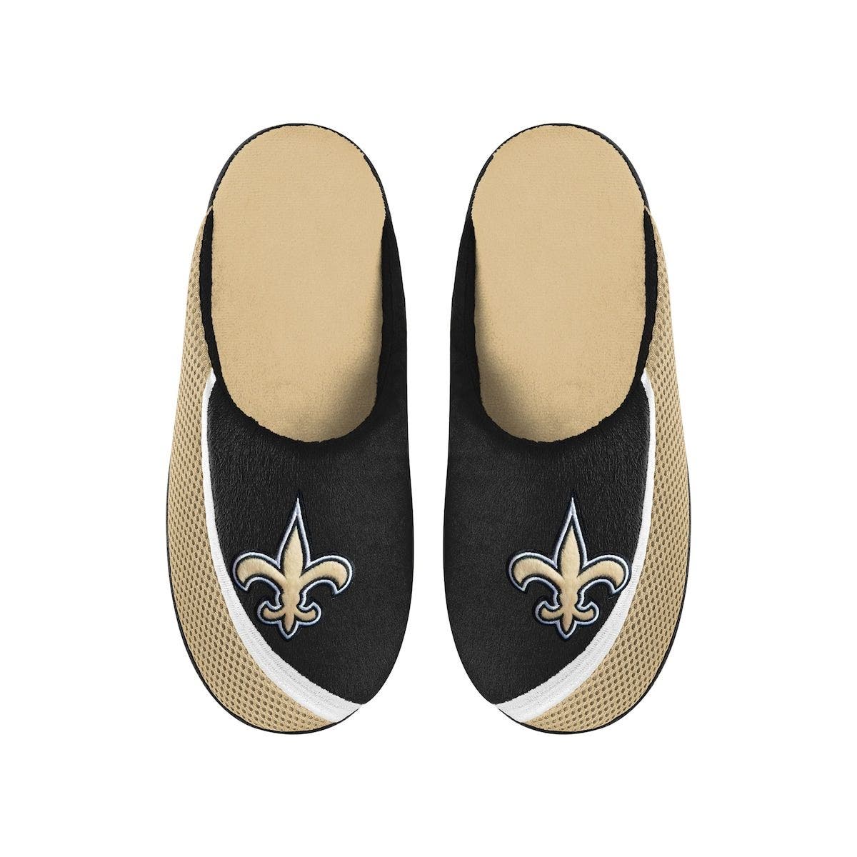FOCO Men's FOCO New Orleans Saints Big Logo Color Edge Slippers, Alternate, color, 