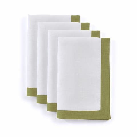 Linen Dinner Napkins Set of 4, 20 x 20 Inch for Dining Table, Holiday and Everyday Table Decor - Classic