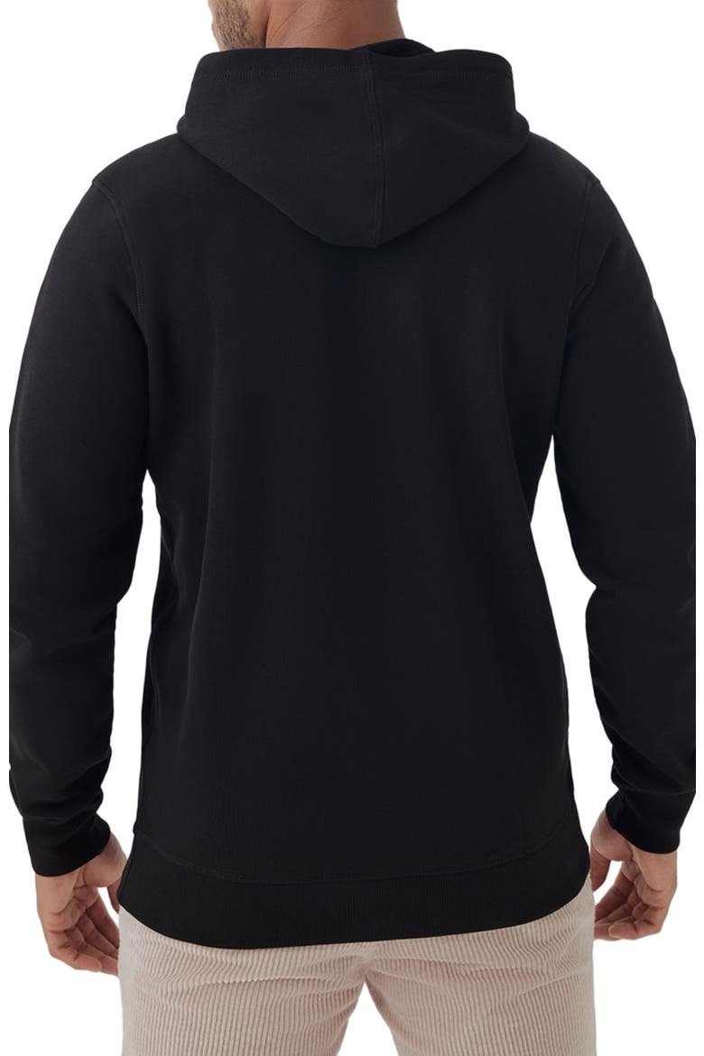 Organic Brushed Fleece Zip Hoodie, Alternate, color, Black