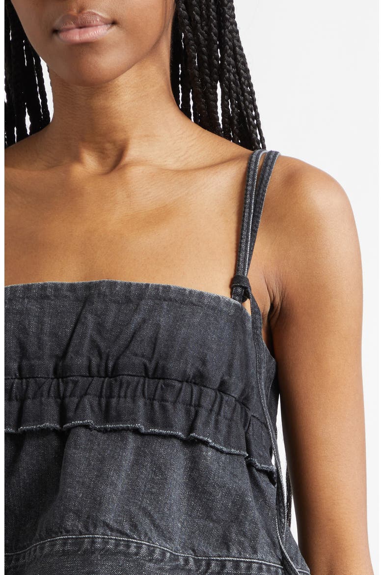 Crop Denim Camisole, Alternate, color, BLACK
