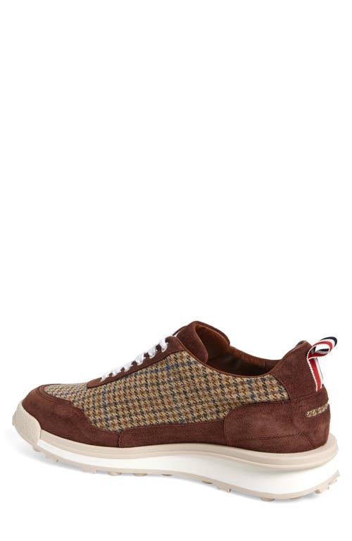 Thom Browne Alumni Gunclub Check Trainer Sneaker In Brown