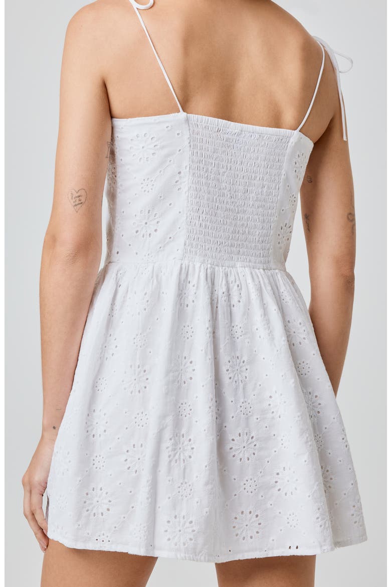 Eyelet Cotton Mini Sundress, Alternate, color, BRIGHT WHITE