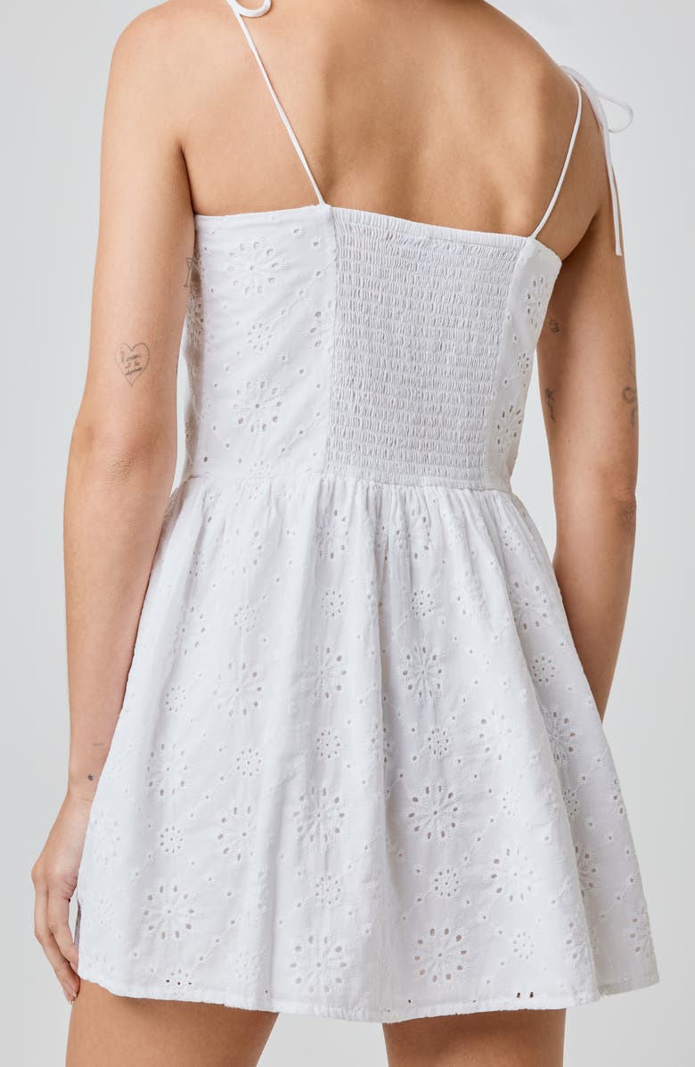 Florence by Mills Eyelet Cotton Mini Sundress, Alternate, color, Bright White
