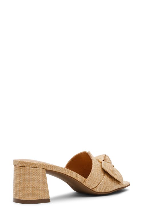 Anne Klein Kizmet Bow Slide Sandal In Natural Raffia
