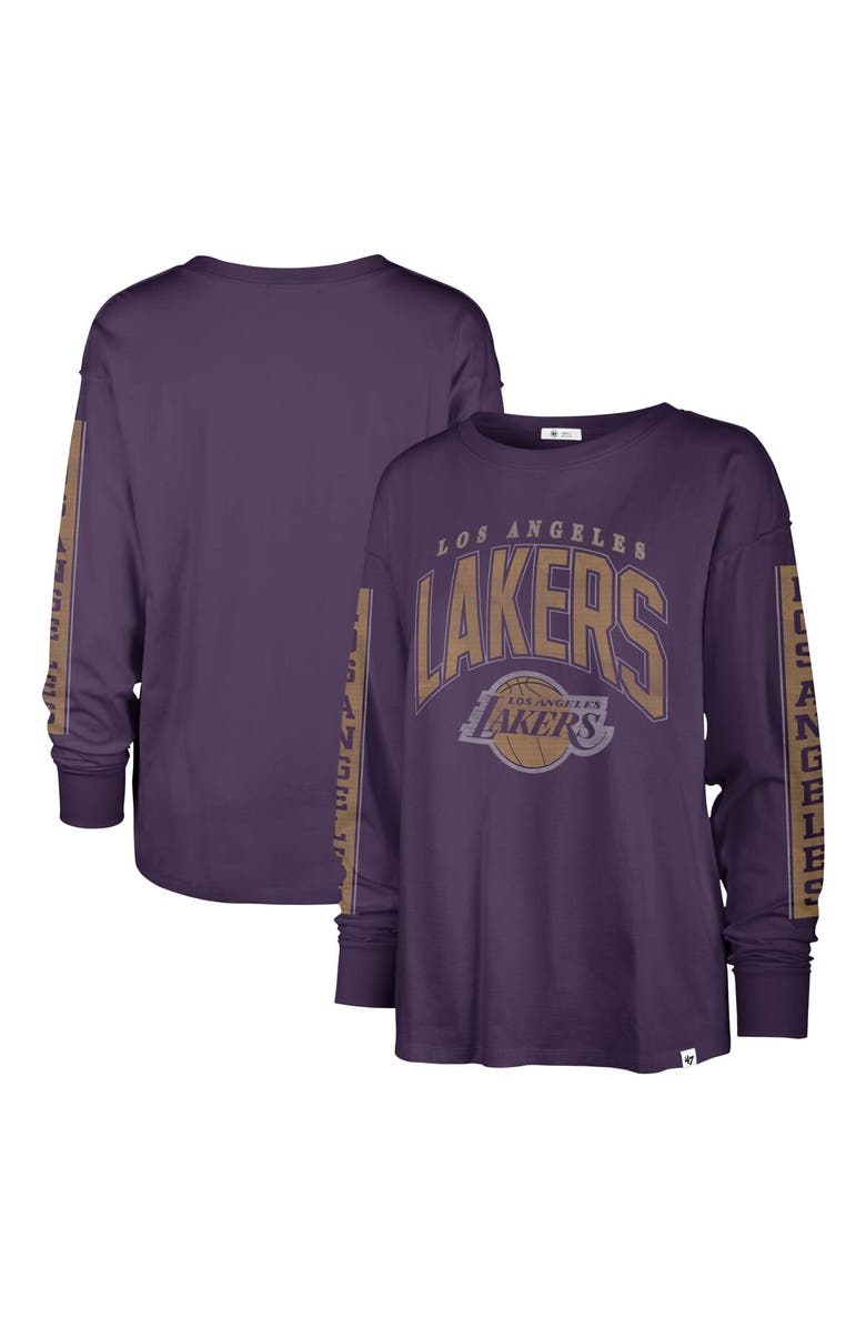'47 Women's '47 Purple Los Angeles Lakers Tomcat Long Sleeve T-Shirt, Main, color, 