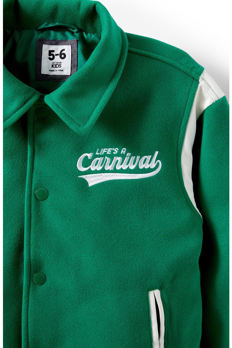 Kid's Caleb Coaches Bomber Jacket, Alternate, color, Deep Mint Vanilla Life S A