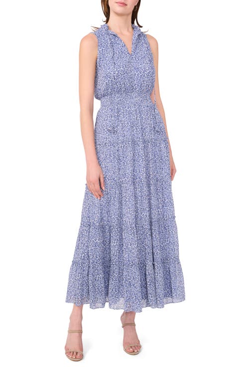 Tie Neck Sleeveless Tiered Maxi Dress