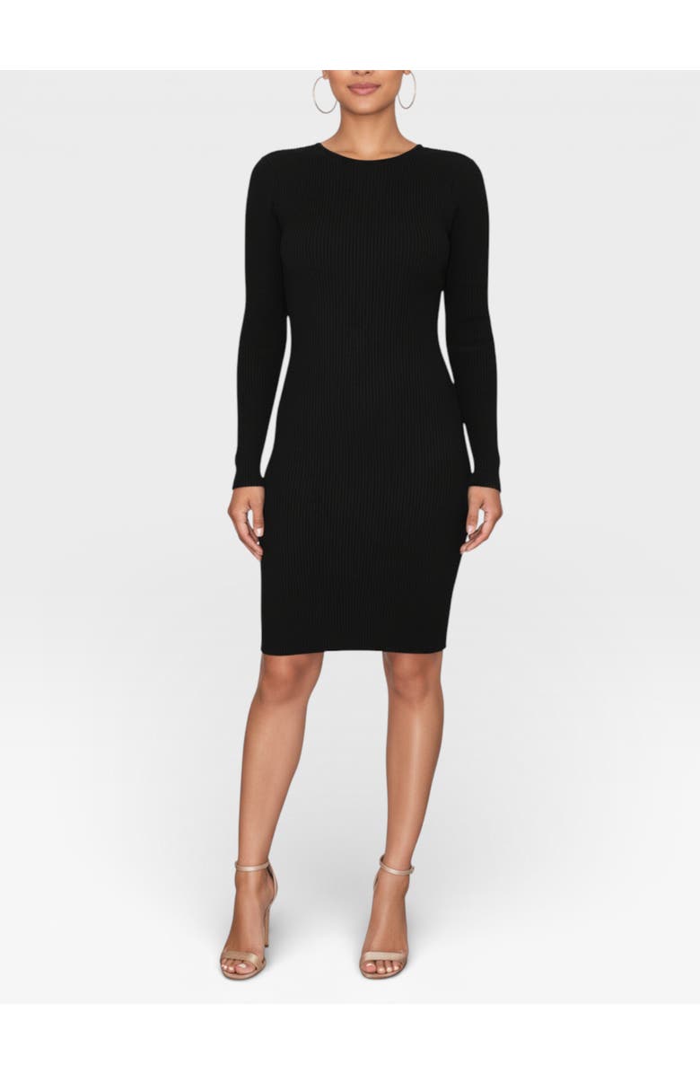 RACHEL Rachel Roy Katerina Crew Neck Sweater Mini Dress, Main, color, Black