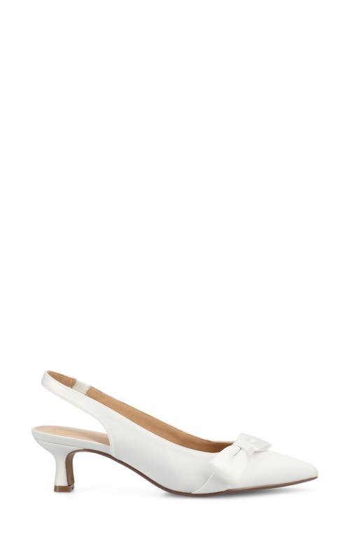 Journee Collection Paloma Slingback Pump In Satin/white