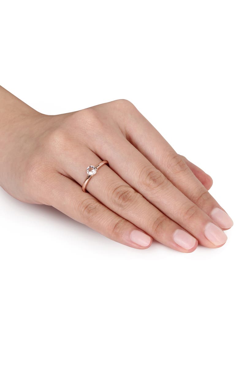 Julianna B. Morganite Solitaire Ring 10k Rose Gold, Alternate, color, Morganite