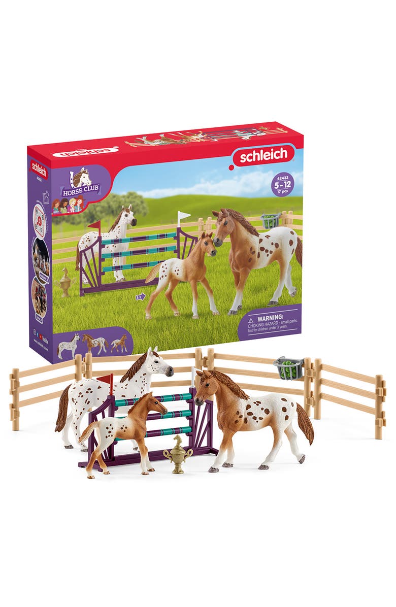 Schleich Horse Club Lisa's Tournament Training, 17 Piece Playset, Alternate, color, Multicolored
