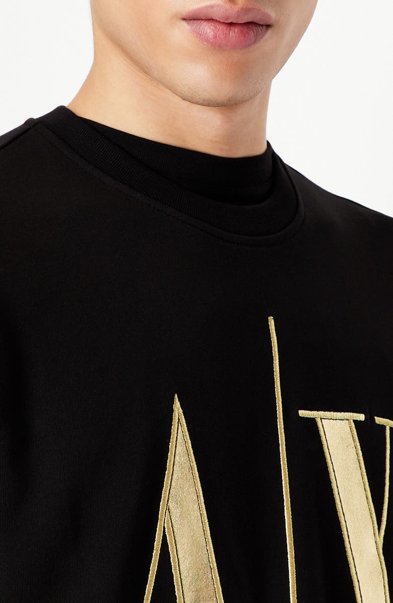 Armani Exchange Embroidered Metallic Icon Logo Sweatshirt, Alternate, color,