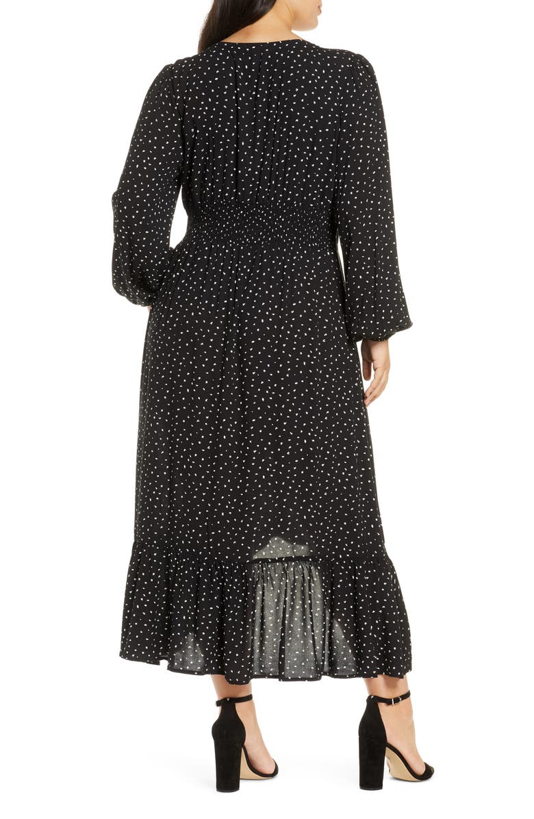 Leith Print Button Front Long Sleeve Maxi Dress, Alternate, color, 