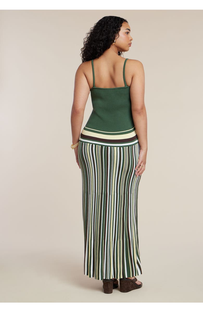 ELOQUII Drop Waist Maxi Dress, Alternate, color, Earth Stripe