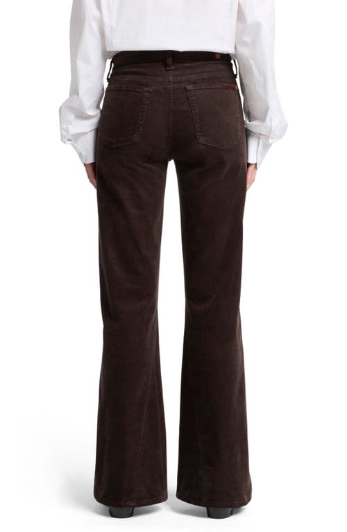 7 For All Mankind Dojo Tailorless Twist Seam Flare Corduroy Pants In Brown