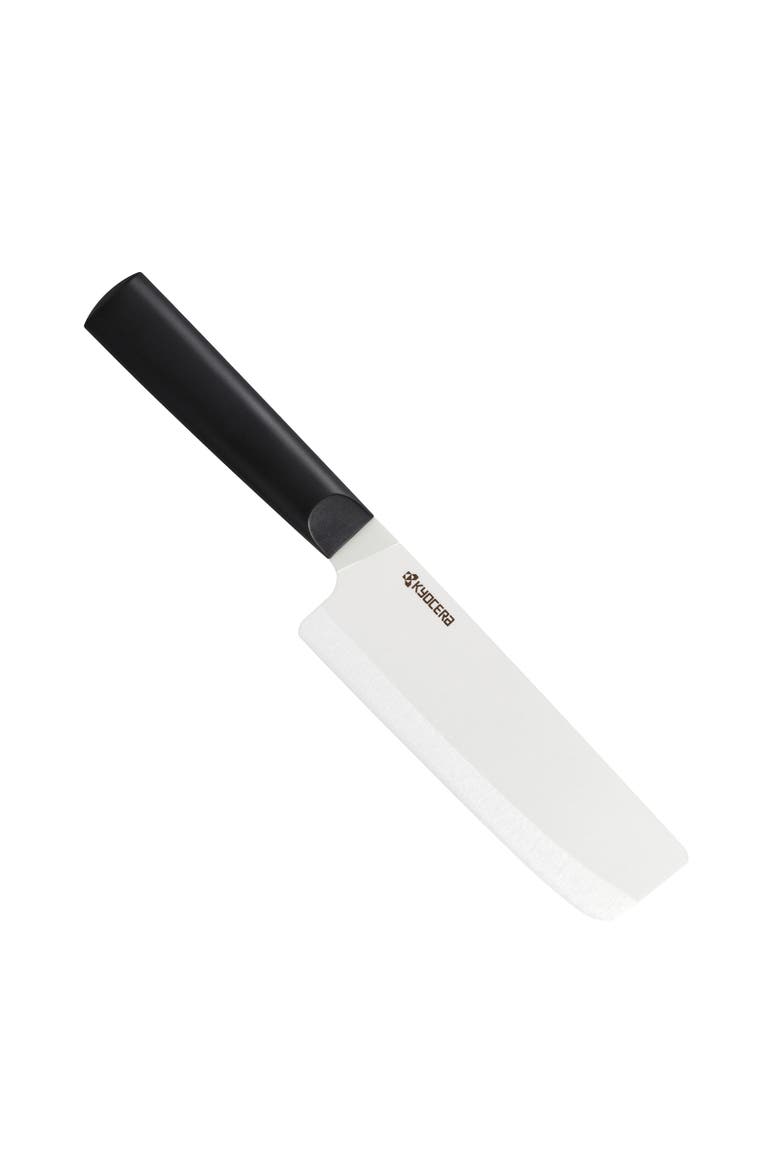 INNOVATIONwhite® 6-Inch Ceramic Nakiri Knife, White Blade with Non-Slip Black Handle, Main, color, White