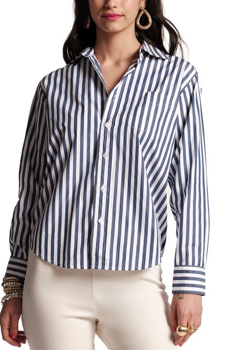 Perfect Button Down Stripe Cotton Poplin