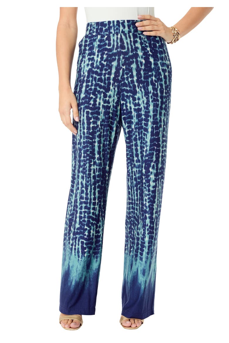 Ultra Drape Pull On Pant, Main, color, SAGE TIE DYE BORDER