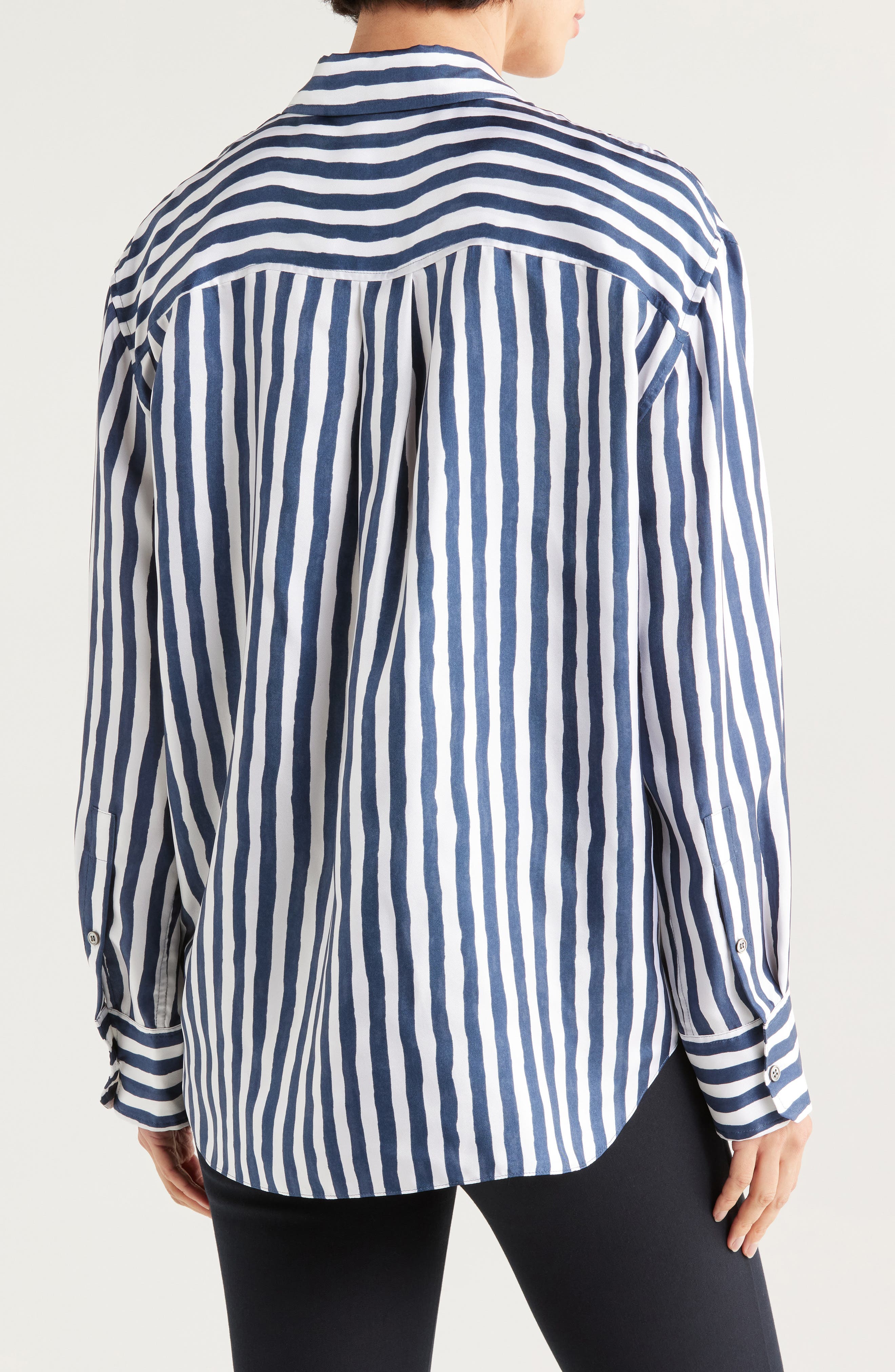 Painter Stripe Silk Button-Up Shirt - image 2