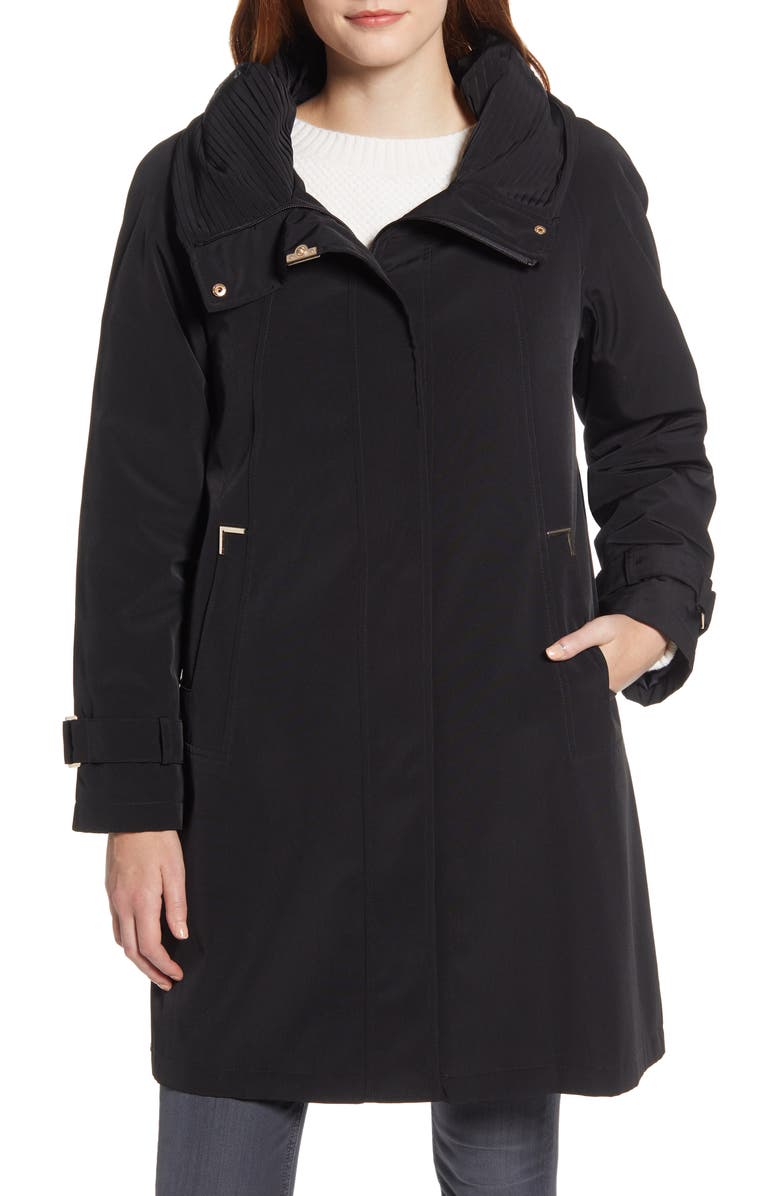 Gallery Water Repellent Hooded Raincoat, Alternate, color, 