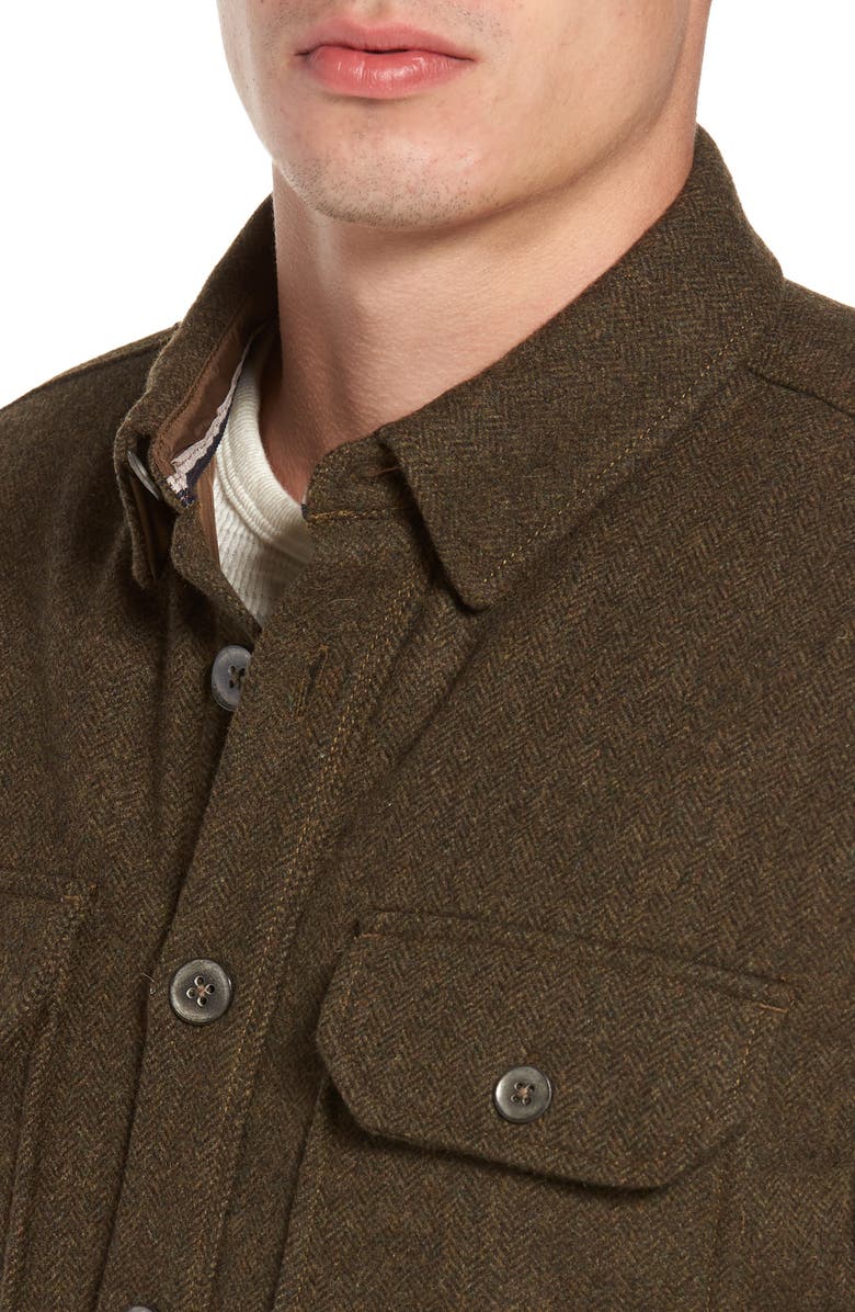 Jeremiah Creek Herringbone Wool Shirt Jacket, Alternate, color, 