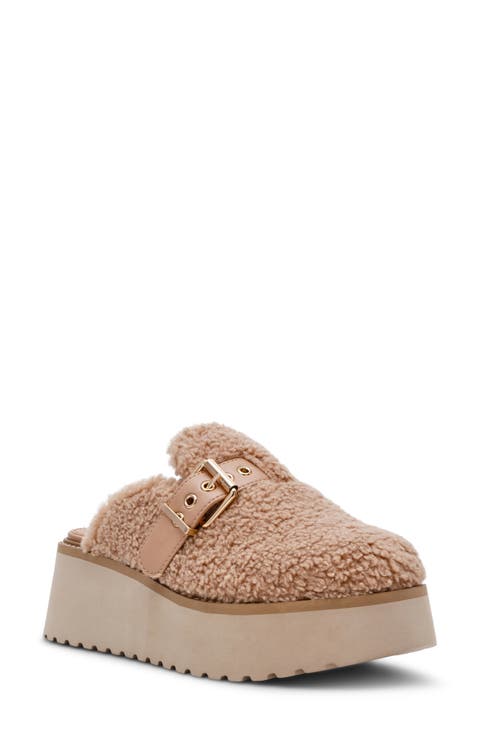 Cozy Faux Shearling Platform Clog (Women)