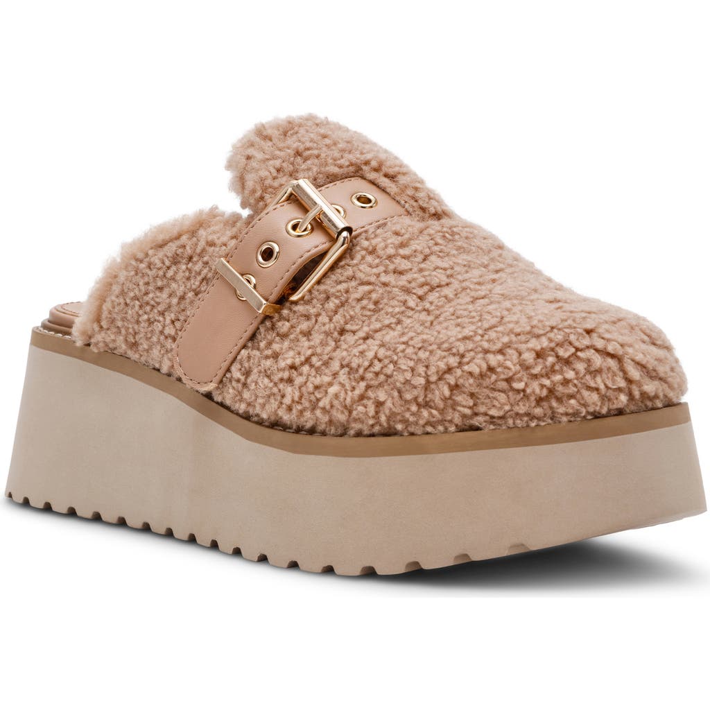 Dolce Vita Dv By Cozy Faux Shearling Platform Clog In Brown
