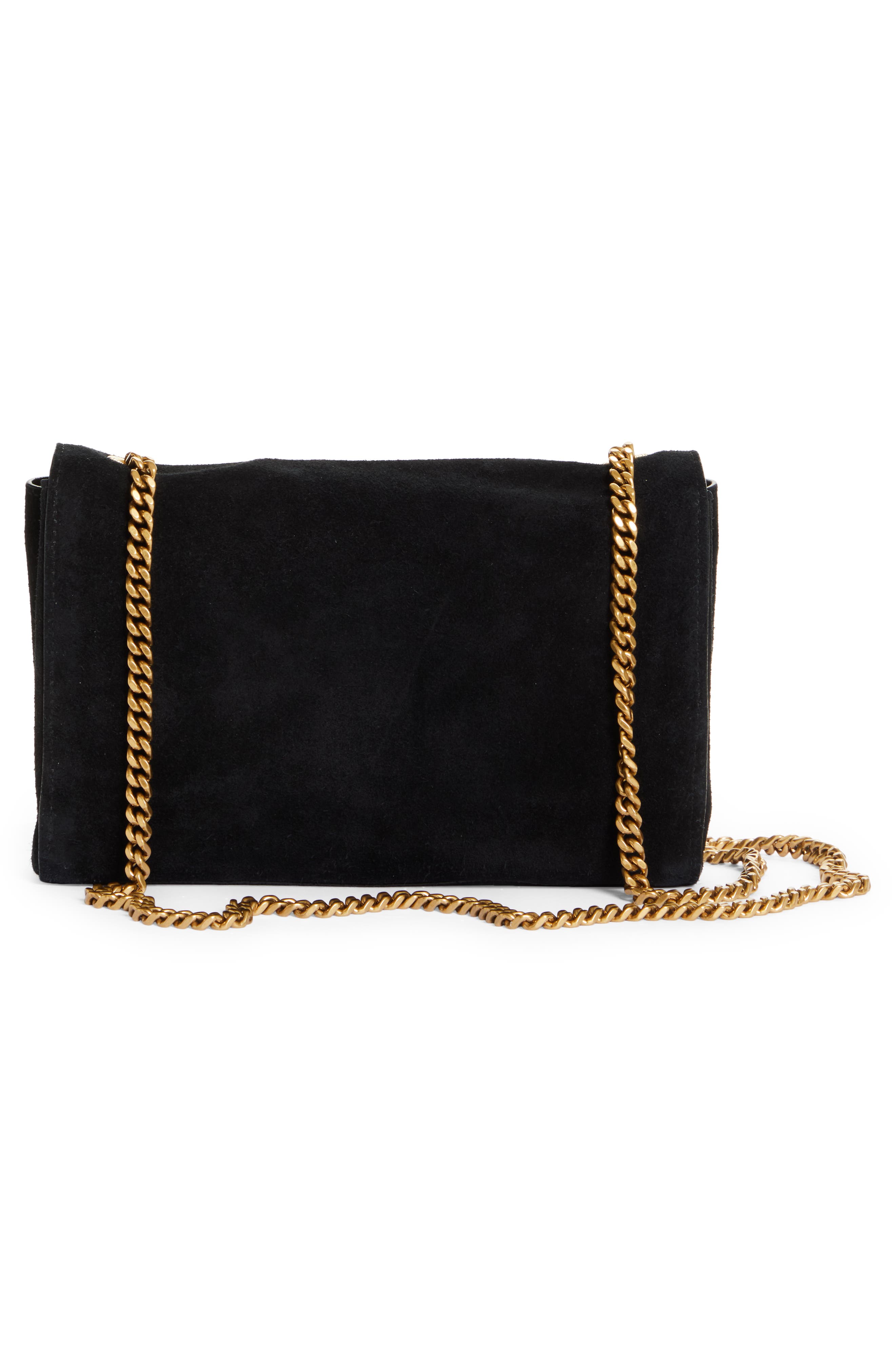 Saint Laurent Kate Reversible Suede & Leather Crossbody Bag, Alternate, color, 