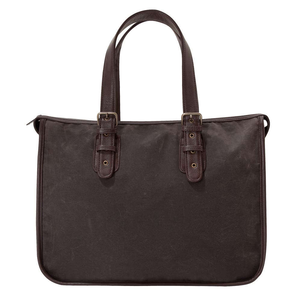 Waxed Canvas Work Tote, Alternate, color, Dark Brown