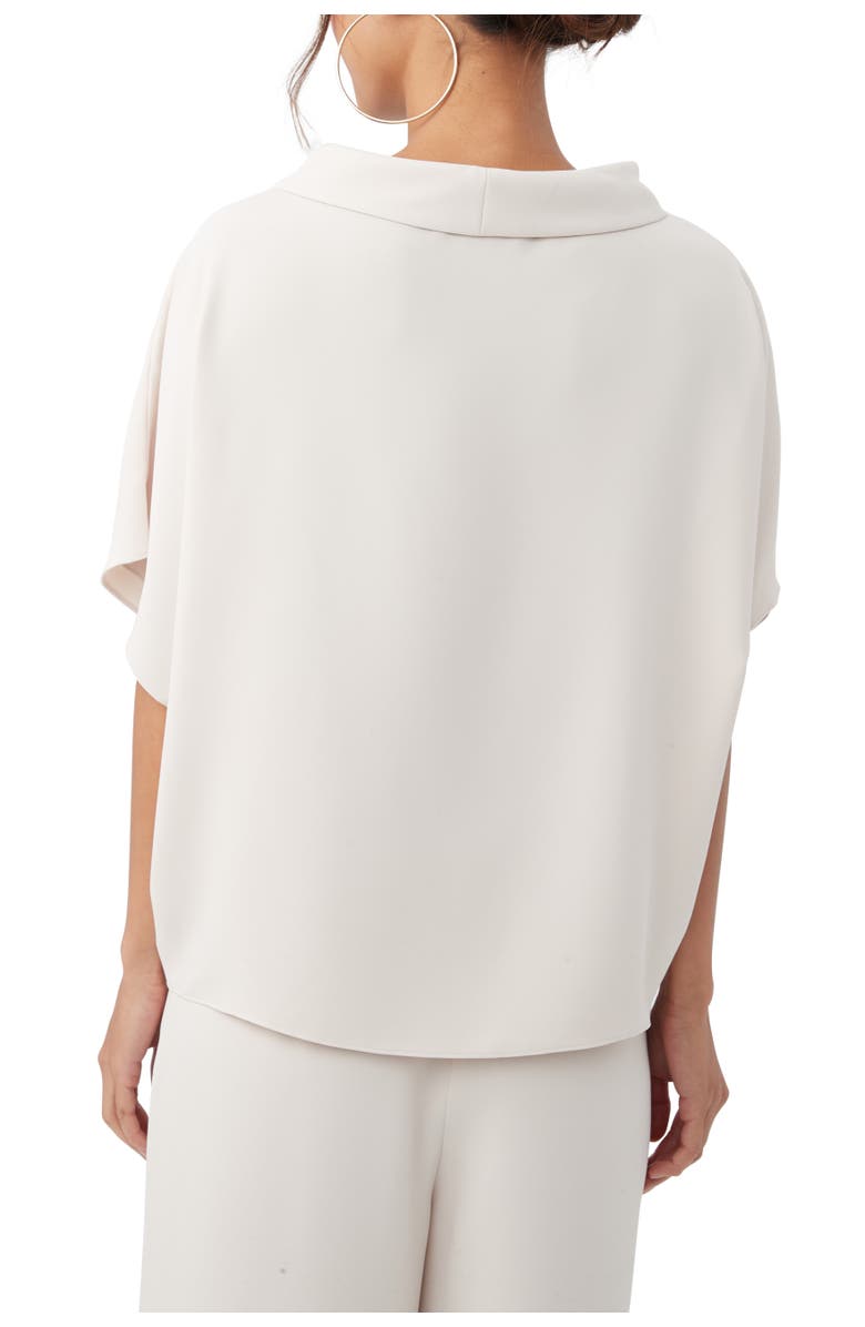 Trina Turk Honeysuckle Short Sleeve Drapey Top, Alternate, color, Ecru