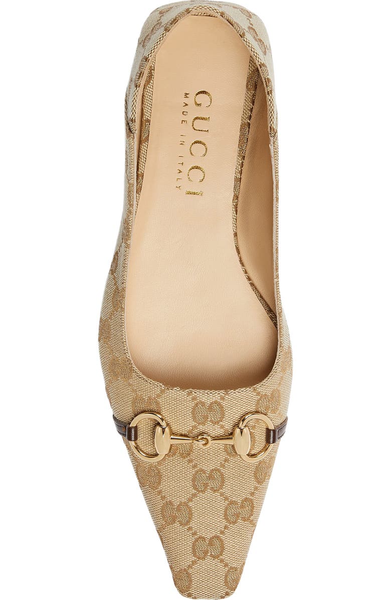 Gucci Vittoria Horsebit GG Canvas Convertible Flat, Alternate, color, Vintage Sand/ Dark Brown