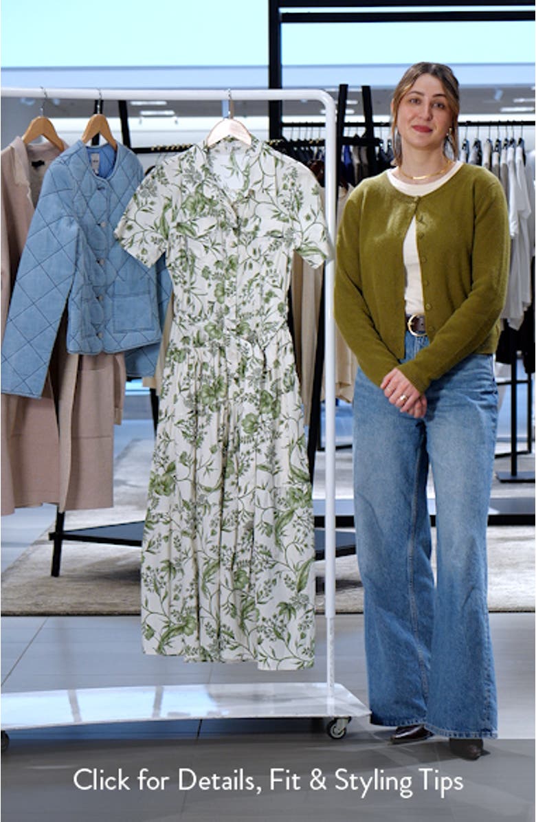 Floral Tiered Cotton Shirtdress, sales video thumbnail