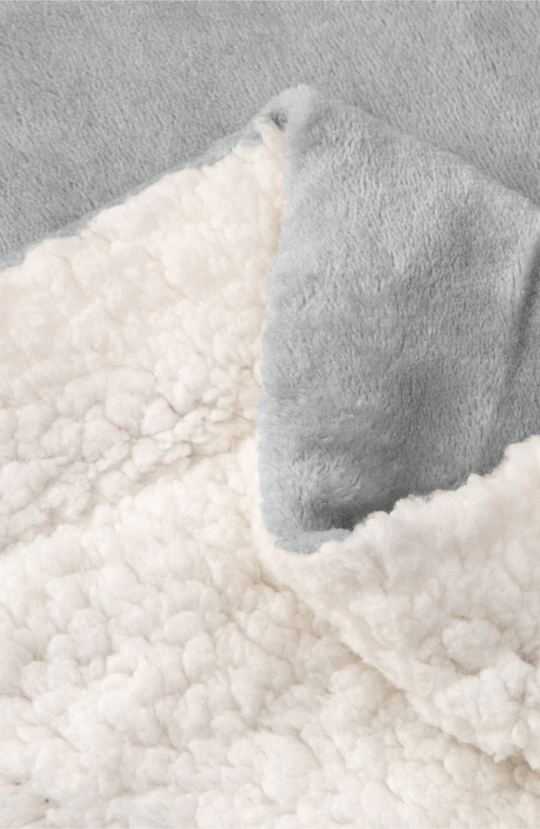 Woven & Weft Reversible Faux Shearling Throw Blanket, Alternate, color, Glacier Grey