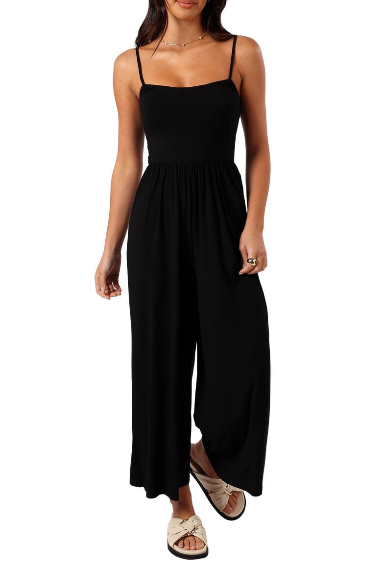 Kameron Knit Wide Leg Jumpsuit, Main, color, BLACK