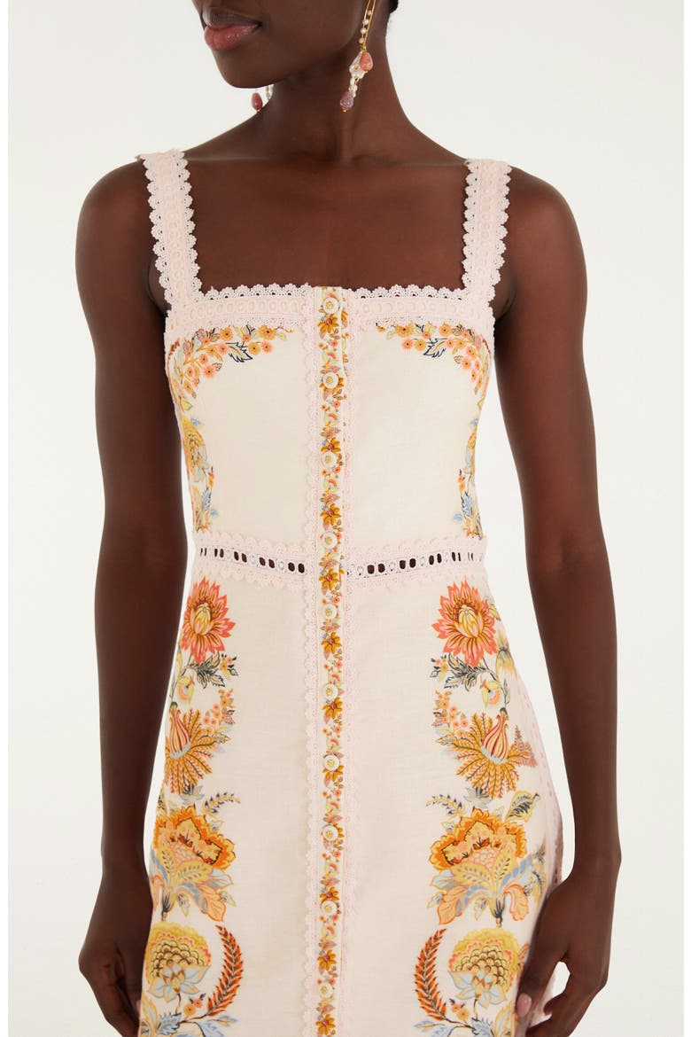 Ligia Linen Button Front Minidress, Alternate, color, PINK