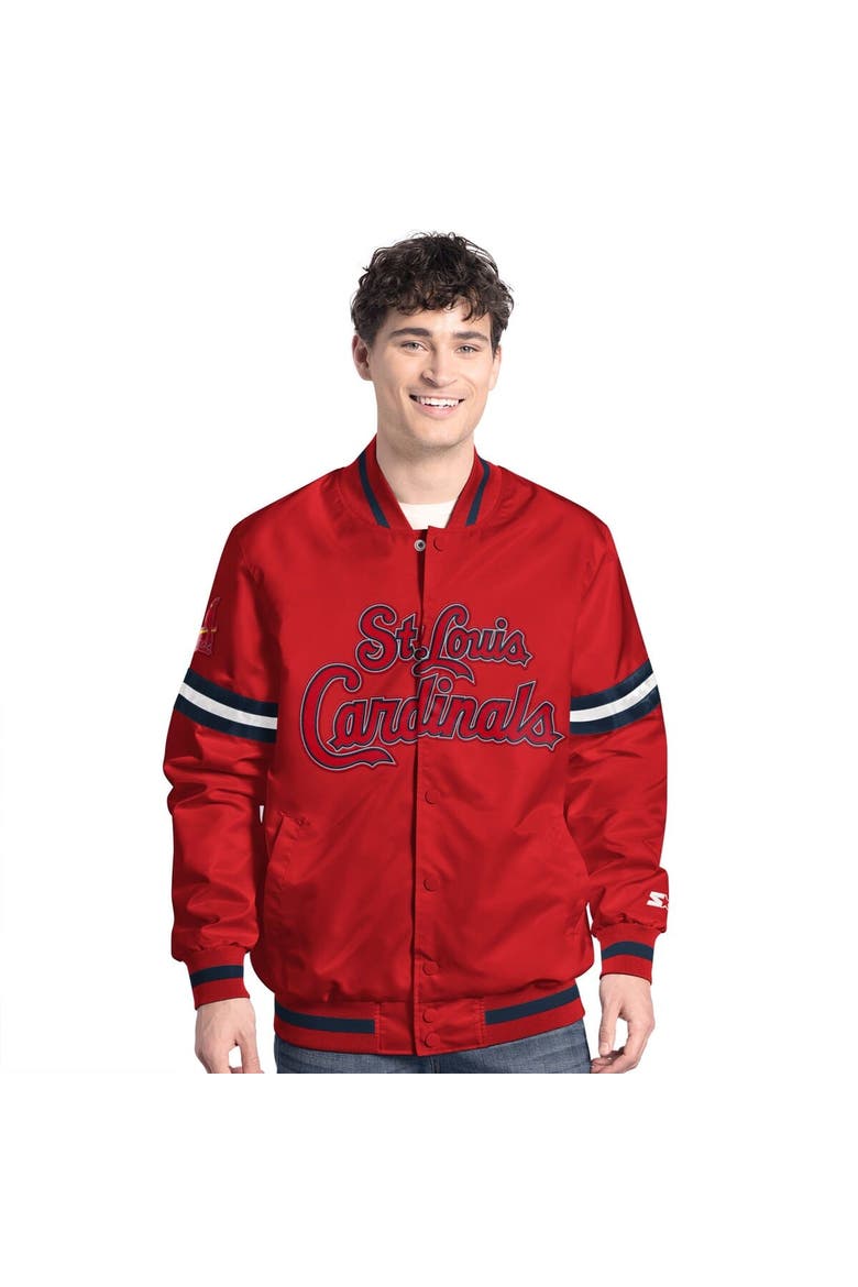 Men's Starter  Red St. Louis Cardinals Scout Full-Snap Varsity Jacket, Main, color, Red