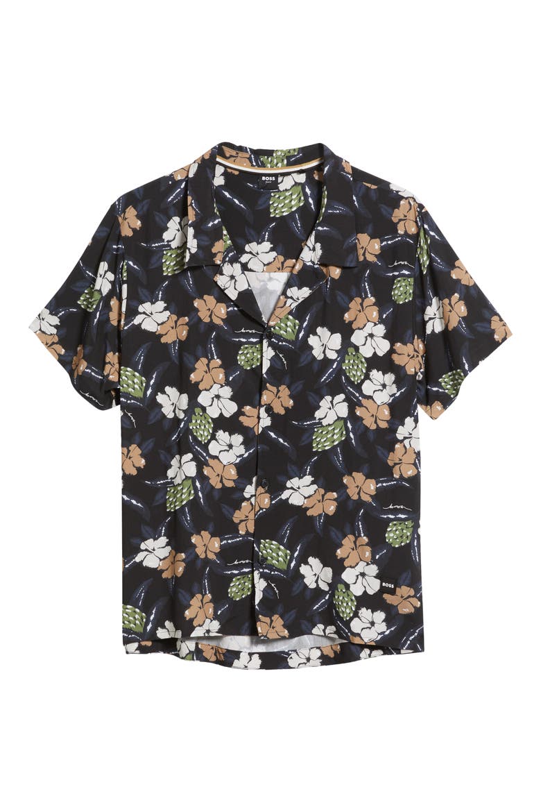 Beach Camp Shirt, Alternate, color, BLACK