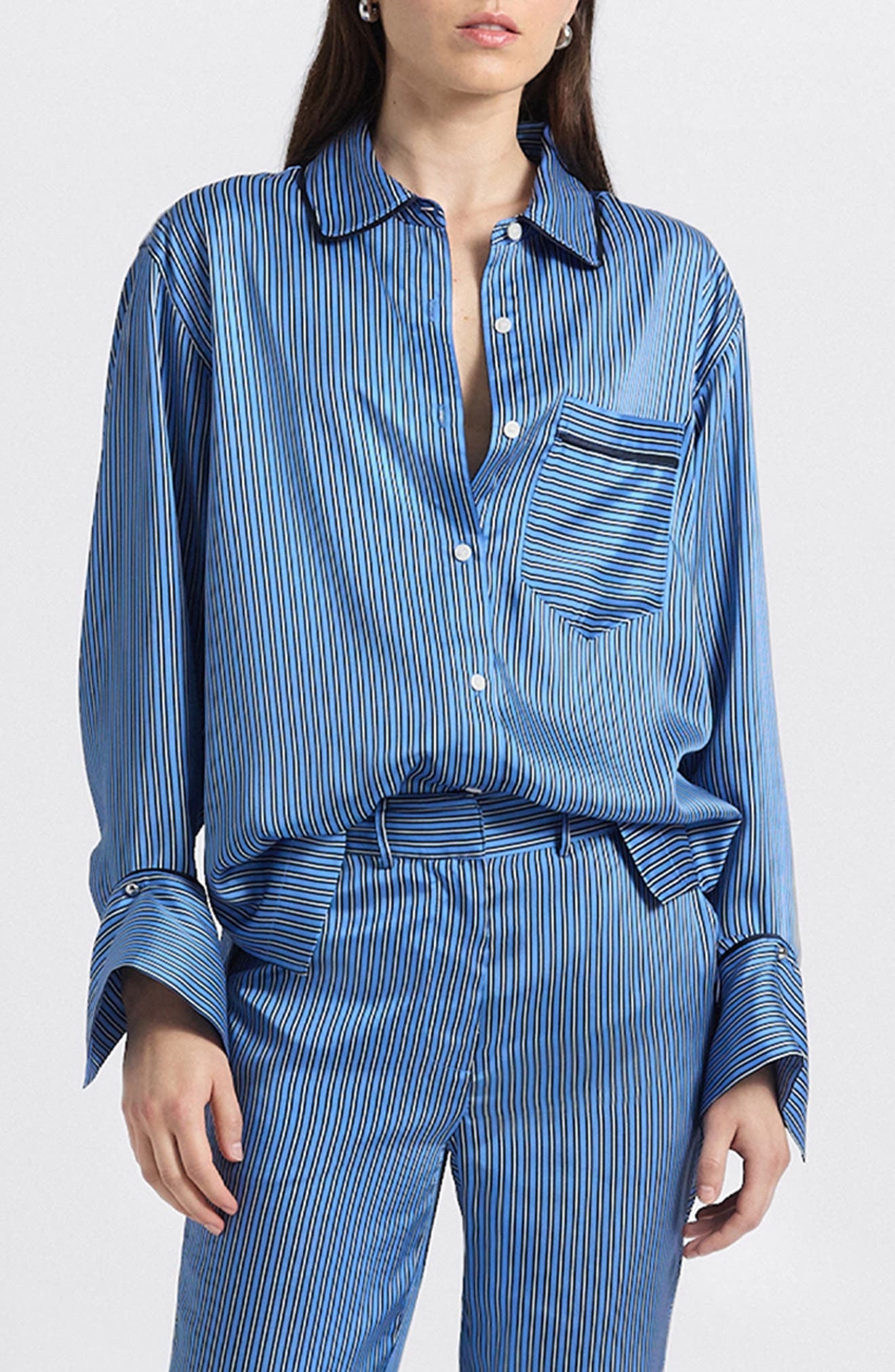 Derek Lam 10 Crosby Lorina Boarder Stripe Shirt