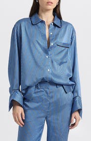 Derek Lam 10 Crosby Lorina Boarder Stripe Shirt