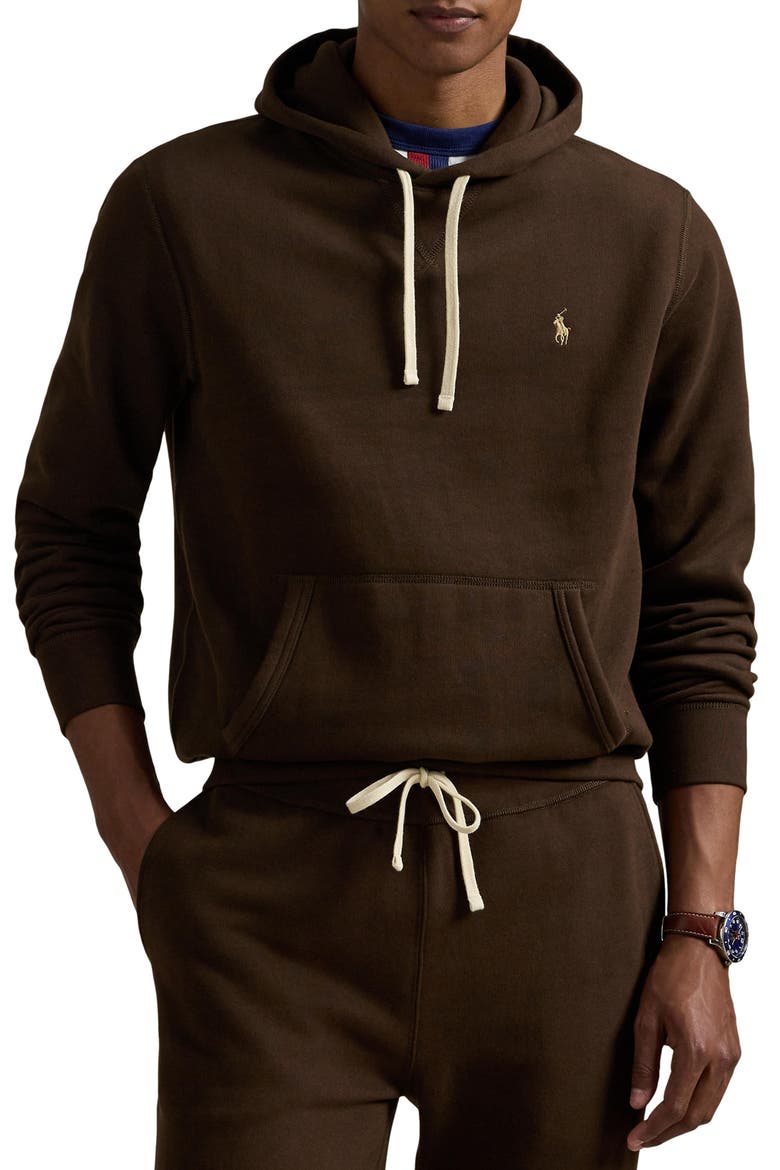 Cotton Blend Fleece Hoodie, Main, color, NUTMEG BROWN