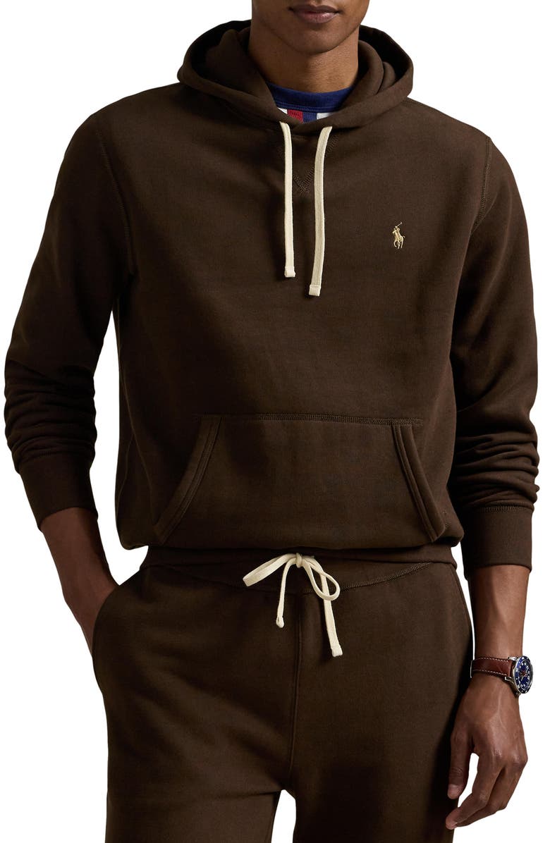 Polo Ralph Lauren Cotton Blend Fleece Hoodie, Main, color, Nutmeg Brown