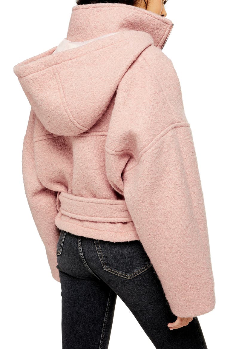 Miller Wool Blend Hooded Jacket, Alternate, color, PINK