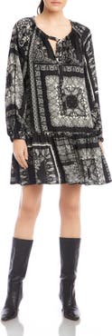 FIFTEEN TWENTY Stella Paisley Long Sleeve Minidress
