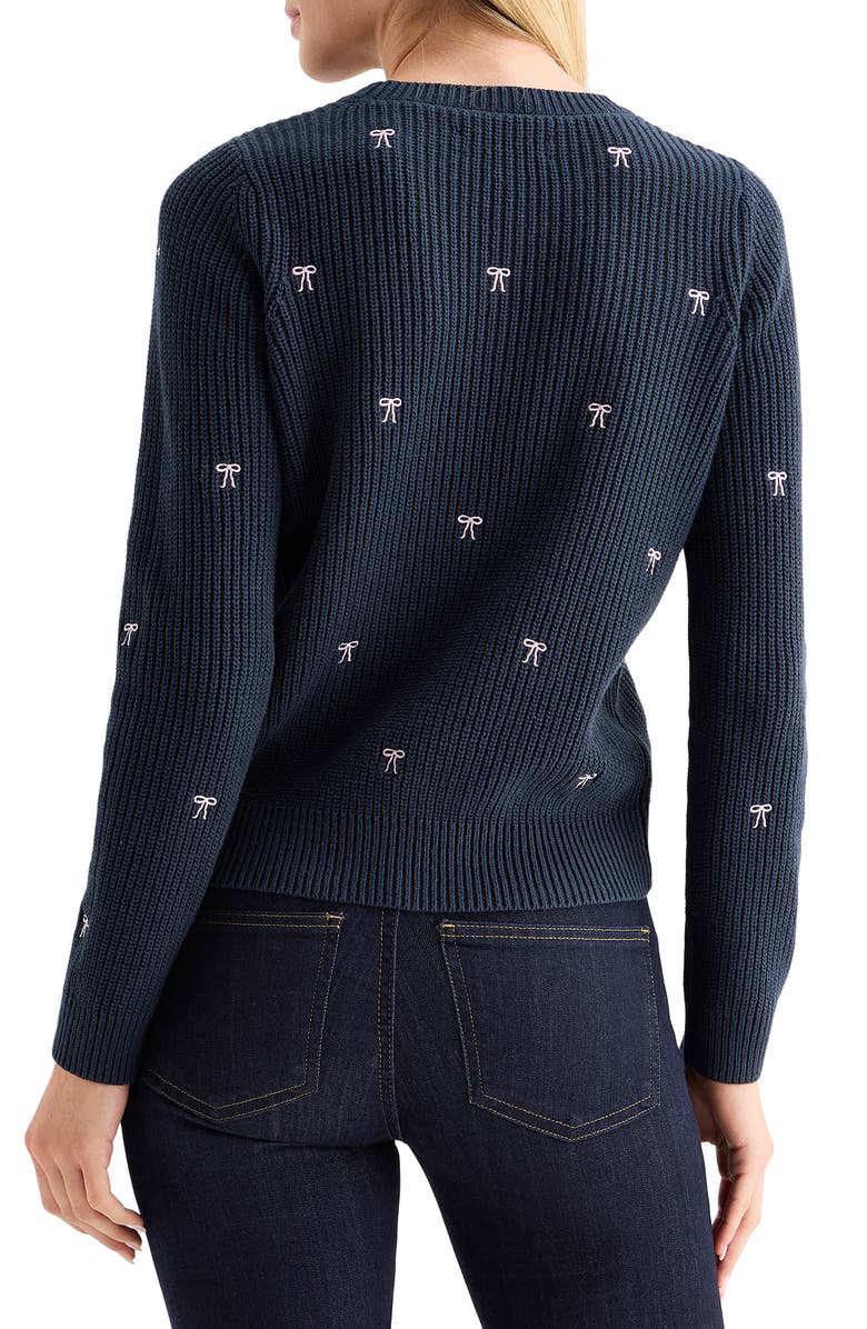 Lucky Brand Embroidered Bow Sweater, Alternate, color, Dress Blues