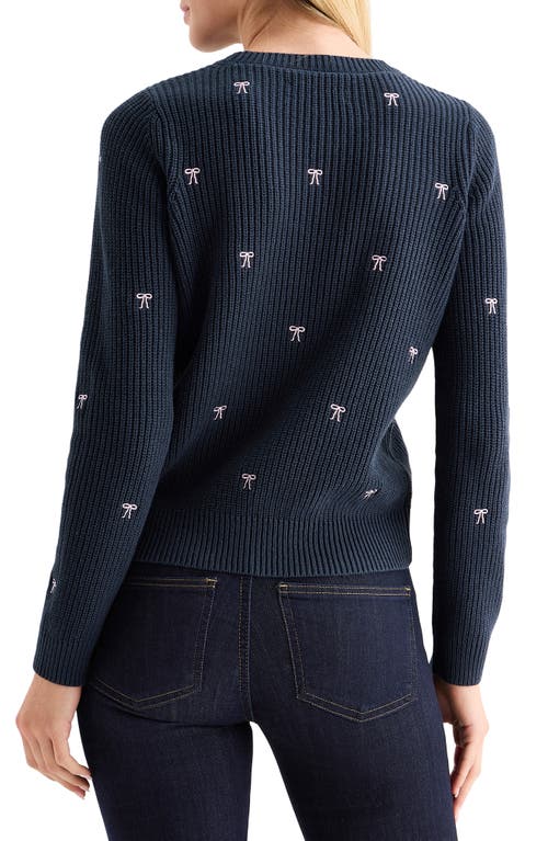 Lucky Brand Embroidered Bow Sweater In Blue