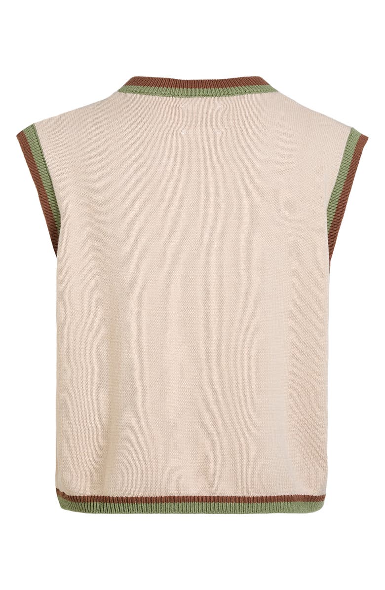 FOUND Oversize Argyle Cotton V-Neck Sweater Vest, Alternate, color, 